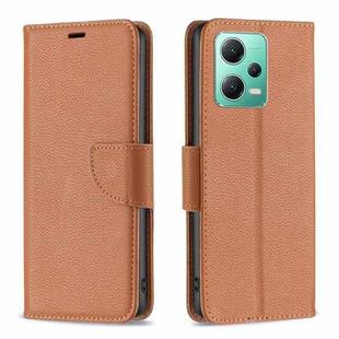 For Xiaomi Redmi Note 12 Global Litchi Texture Pure Color Leather Phone Case(Brown)