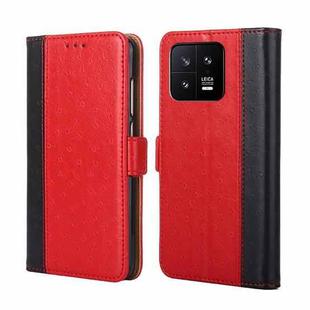 For Xiaomi 13 Ostrich Texture Flip Leather Phone Case(Red)