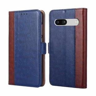 For Google Pixel 7a Ostrich Texture Flip Leather Phone Case(Blue)