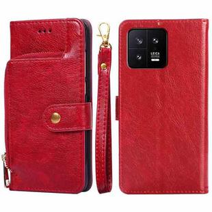 For Xiaomi 13 Zipper Bag Leather Phone Case(Red)