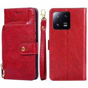 For Xiaomi 13 Pro Zipper Bag Leather Phone Case(Red)