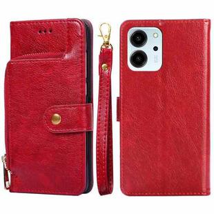 For Honor 80 SE Zipper Bag Leather Phone Case(Red)