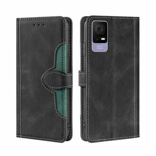 For TCL 405 / 406 / 408 Skin Feel Magnetic Buckle Leather Phone Case(Black)