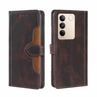For vivo S16 / S16 Pro Skin Feel Magnetic Buckle Leather Phone Case(Brown)