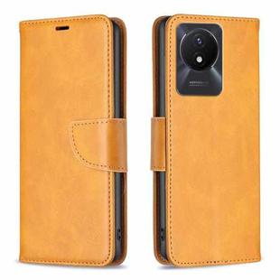 For vivo Y02 4G Lambskin Texture Leather Phone Case(Yellow)