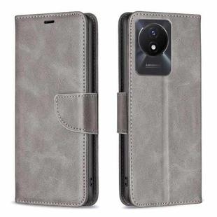 For vivo Y02 4G Lambskin Texture Leather Phone Case(Grey)