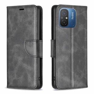For Xiaomi Redmi 12C Lambskin Texture Leather Phone Case(Black)