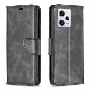 For Xiaomi Redmi Note 12 Pro+ Global Lambskin Texture Leather Phone Case(Black)