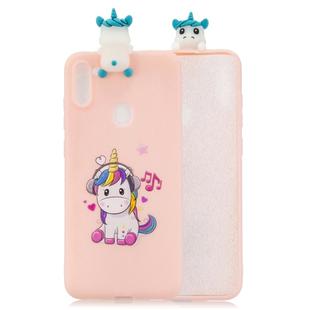 For Galaxy A11 Shockproof Colored Painted Lying Cartoon TPU Protective Case(Music Unicorn)