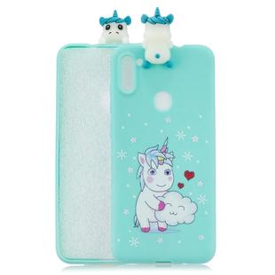 For Galaxy A11 Shockproof Colored Painted Lying Cartoon TPU Protective Case(Caring Unicorn)