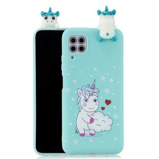 For Huawei P40 Lite Shockproof Colored Painted Lying Cartoon TPU Protective Case(Caring Unicorn)