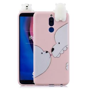 For Xiaomi Redmi 8 Shockproof Colored Painted Lying Cartoon TPU Protective Case(Big White Bear)