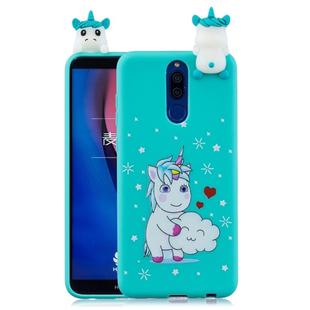 For Xiaomi Redmi 8 Shockproof Colored Painted Lying Cartoon TPU Protective Case(Caring Unicorn)