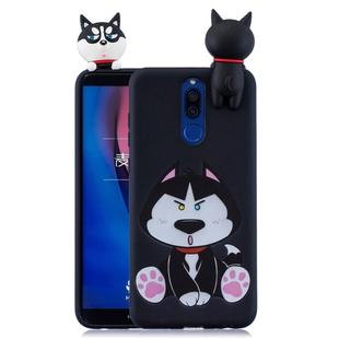 For Xiaomi Redmi 8 Shockproof Colored Painted Lying Cartoon TPU Protective Case(Cute Husky)