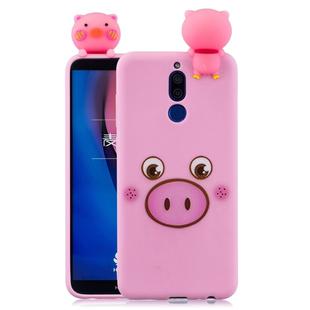 For Xiaomi Redmi 8 Shockproof Colored Painted Lying Cartoon TPU Protective Case(Pink Pig)