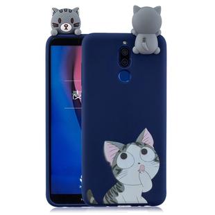 For Xiaomi Redmi 8 Shockproof Colored Painted Lying Cartoon TPU Protective Case(Big Face Cat)