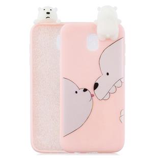 For Xiaomi Redmi 8A Shockproof Colored Painted Lying Cartoon TPU Protective Case(Big White Bear)