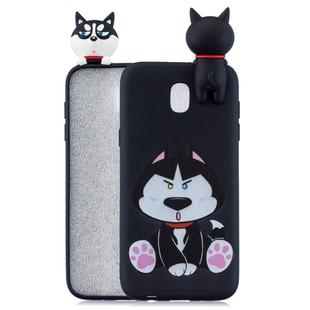 For Xiaomi Redmi 8A Shockproof Colored Painted Lying Cartoon TPU Protective Case(Cute Husky)