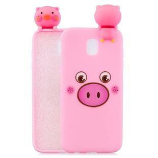 For Xiaomi Redmi 8A Shockproof Colored Painted Lying Cartoon TPU Protective Case(Pink Pig)