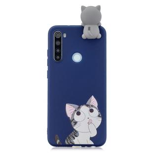 For Xiaomi Redmi Note 8T Shockproof Colored Painted Lying Cartoon TPU Protective Case(Big Face Cat)