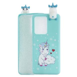 For Huawei P40 Shockproof Colored Painted Lying Cartoon TPU Protective Case(Caring Unicorn)
