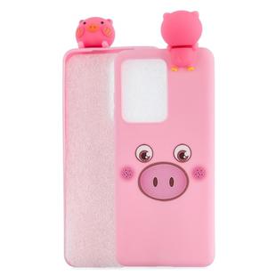For Huawei P40 Shockproof Colored Painted Lying Cartoon TPU Protective Case(Pink Pig)