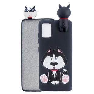 For Galaxy A41 Shockproof Colored Painted Lying Cartoon TPU Protective Case(Cute Husky)