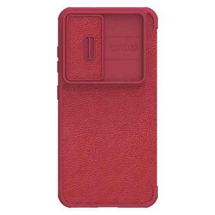 For Samsung Galaxy S23+ 5G NILLKIN QIN Series Pro Sliding Camera Cover Design Leather Phone Case(Red)