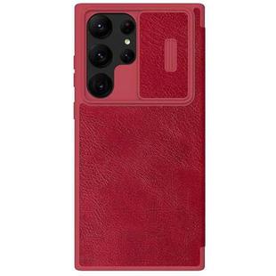 For Samsung Galaxy S23 Ultra 5G NILLKIN QIN Series Pro Sliding Camera Cover Design Leather Phone Case(Red)