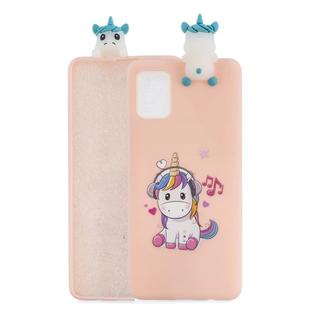 For Galaxy A51 Shockproof Colored Painted Lying Cartoon TPU Protective Case(Music Unicorn)