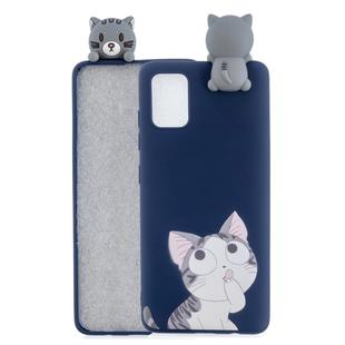 For Galaxy S20+ Shockproof Colored Painted Lying Cartoon TPU Protective Case(Big Face Cat)