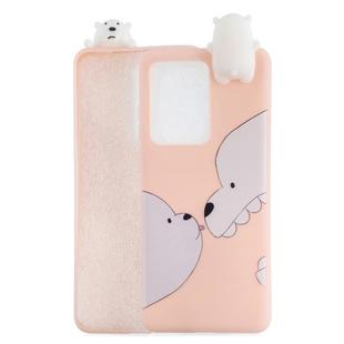 For Galaxy S20 Ultra Shockproof Colored Painted Lying Cartoon TPU Protective Case(Big White Bear)