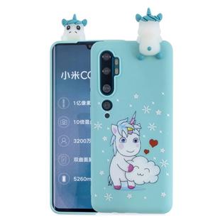 For Xiaomi Mi Note 10 Shockproof Colored Painted Lying Cartoon TPU Protective Case(Caring Unicorn)