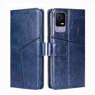 For TCL 405 / 406 / 408 Geometric Stitching Horizontal Flip Leather Phone Case(Blue)