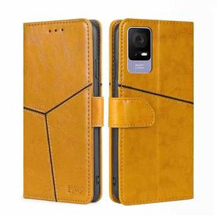 For TCL 405 / 406 / 408 Geometric Stitching Horizontal Flip Leather Phone Case(Yellow)