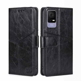 For TCL 405 / 406 / 408 Geometric Stitching Horizontal Flip Leather Phone Case(Black)