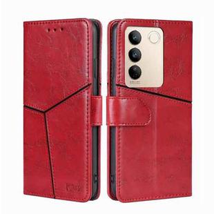 For vivo S16 / S16 Pro Geometric Stitching Horizontal Flip Leather Phone Case(Red)