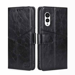 For Fujitsu Arrows N F-51C Geometric Stitching Horizontal Flip Leather Phone Case(Black)