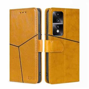 For Honor 80 GT Geometric Stitching Horizontal Flip Leather Phone Case(Yellow)