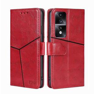 For Honor 80 GT Geometric Stitching Horizontal Flip Leather Phone Case(Red)