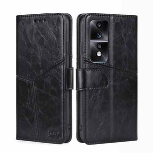 For Honor 80 GT Geometric Stitching Horizontal Flip Leather Phone Case(Black)