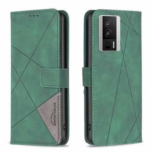 For Xiaomi Redmi K60 / K60 Pro Magnetic Buckle Rhombus Texture Leather Phone Case(Green)