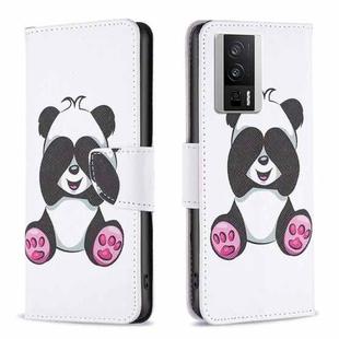 For Xiaomi Redmi K60 / K60 Pro Colored Drawing Pattern Leather Phone Case(Panda)