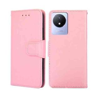For vivo Y02 4G Crystal Texture Leather Phone Case(Pink)