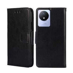 For vivo Y02 4G Crystal Texture Leather Phone Case(Black)