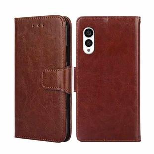 For Fujitsu Arrows N F-51C Crystal Texture Leather Phone Case(Brown)