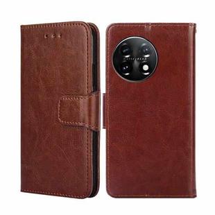 For OnePlus 11 Crystal Texture Leather Phone Case(Brown)