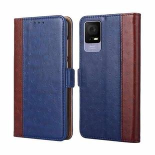 For TCL 405 / 406 / 408 Ostrich Texture Horizontal Flip Leather Phone Case(Blue)