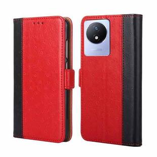 For vivo Y02 4G Ostrich Texture Horizontal Flip Leather Phone Case(Red)