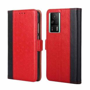 For Xiaomi Redmi K60E Ostrich Texture Horizontal Flip Leather Phone Case(Red)